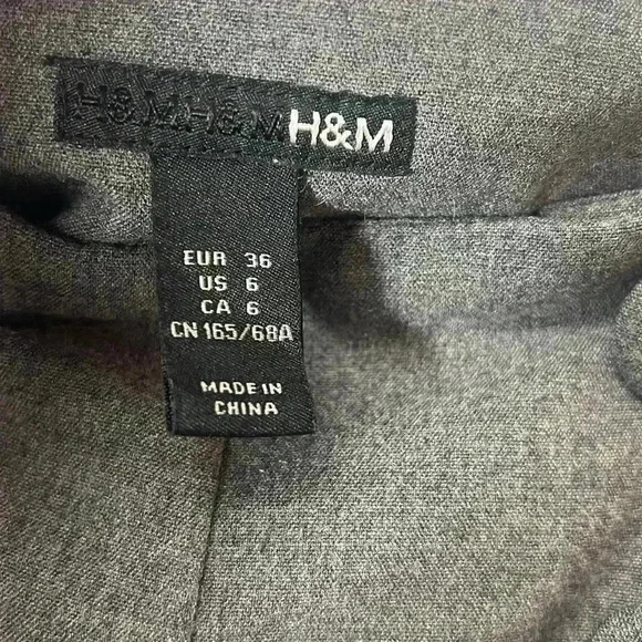 H&M High Waist Wide Leg Sailor Button Pants Size 6 Gray - Picture 2 of 6